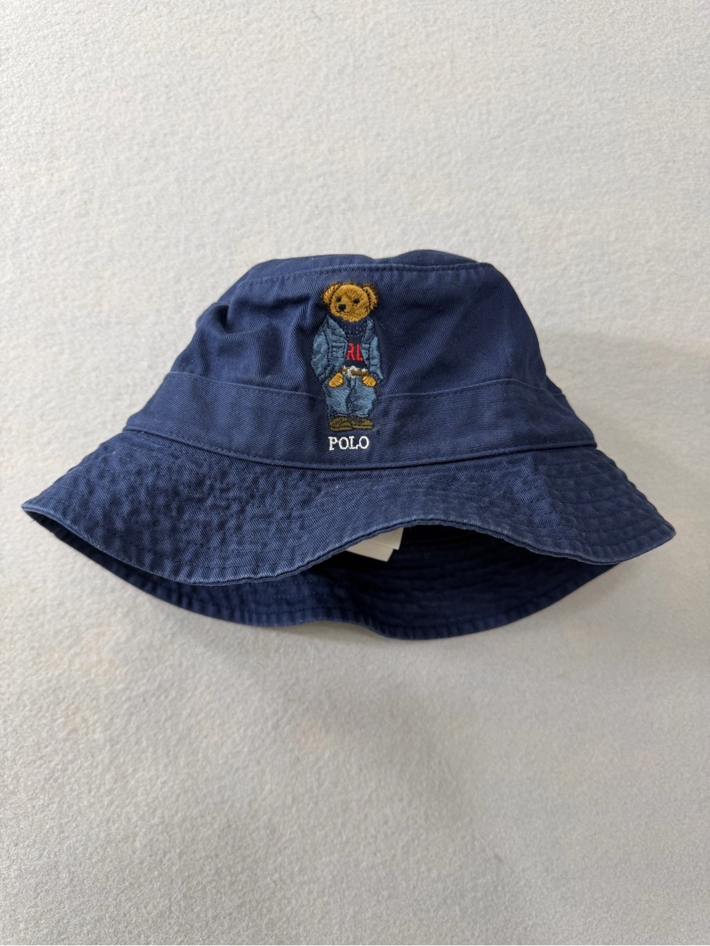 183/1314 Polo Ralph Lauren Polo Bear Bucket Hat Navy Blue New Without Tags